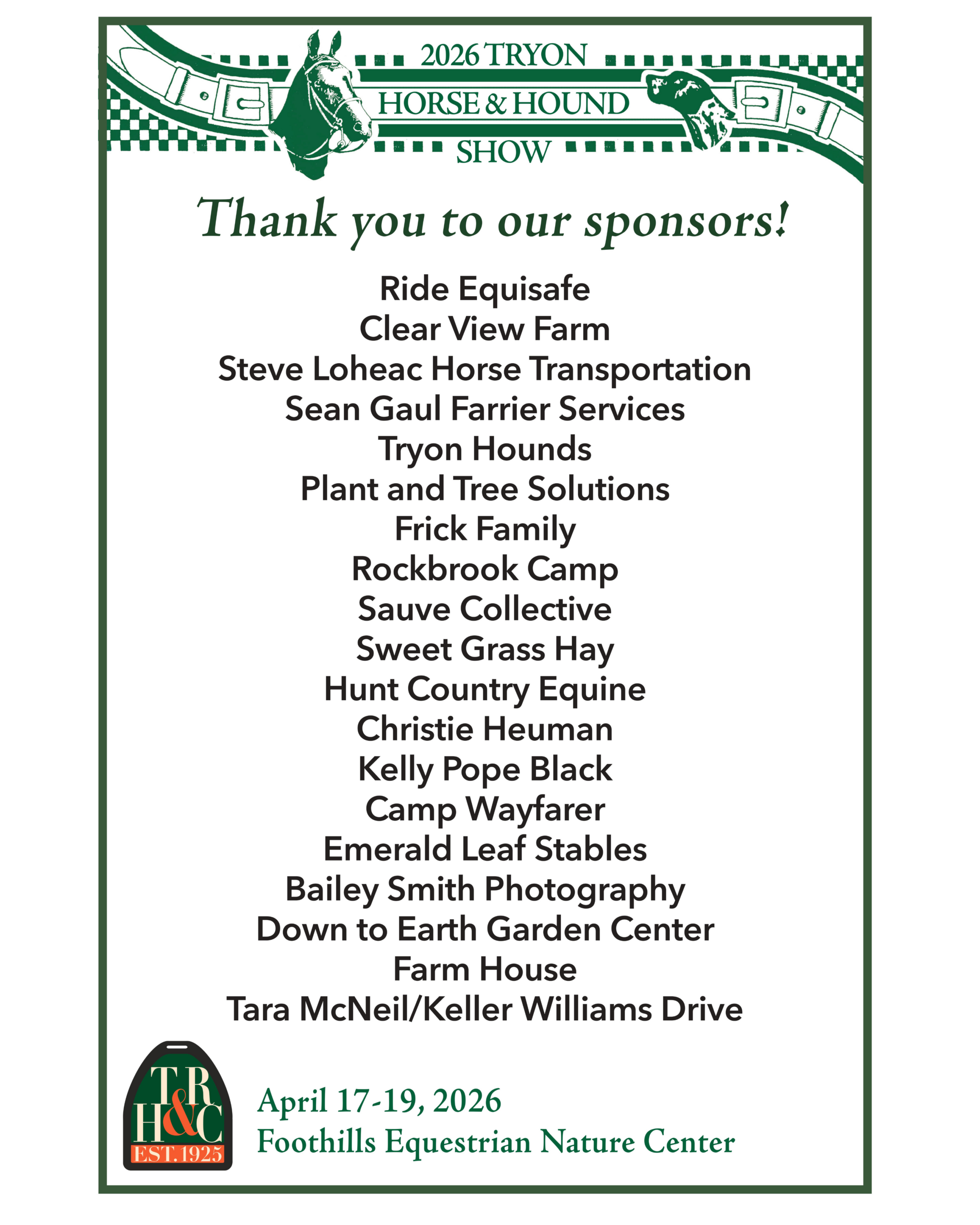 Hound Show Sponsors